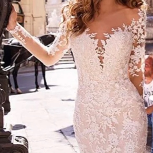 Mermaid Illusion Wedding Dress - Picture 3 of 4